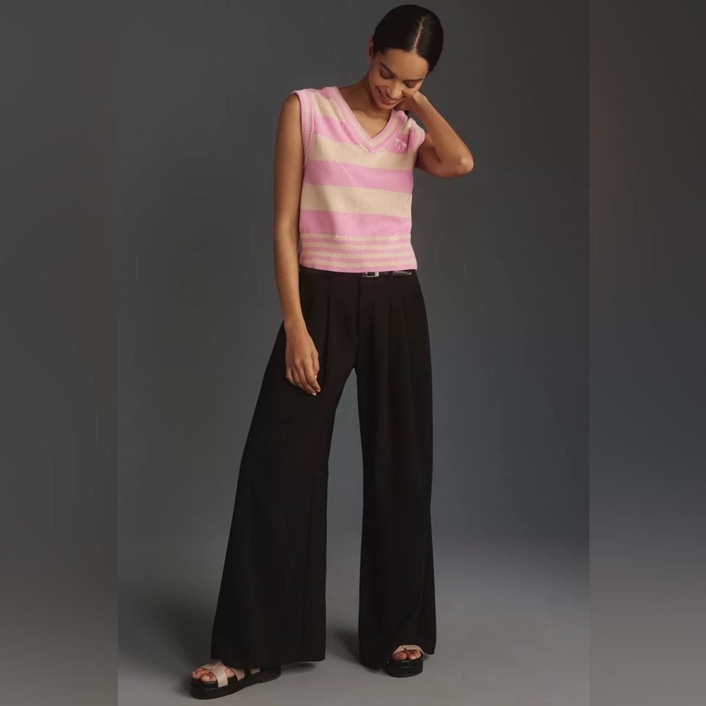 Anthropologie Marimekko Siete Maalis Patja Knitted Vest XL Pink & Sand